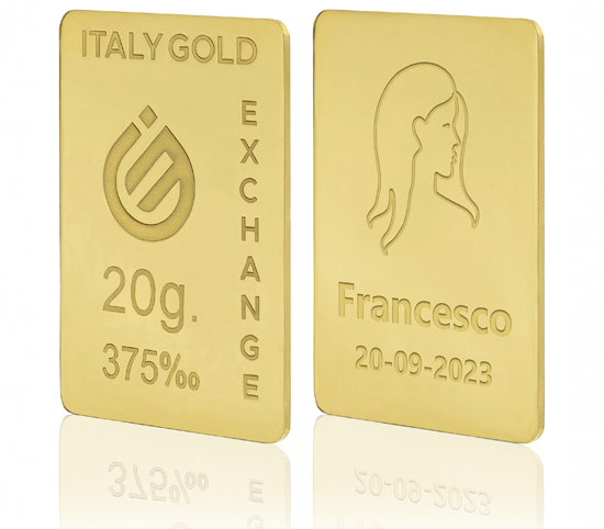 9 Karat Jungfrau Tierkreiszeichen Goldbarren aus 20 g IGE GOLD